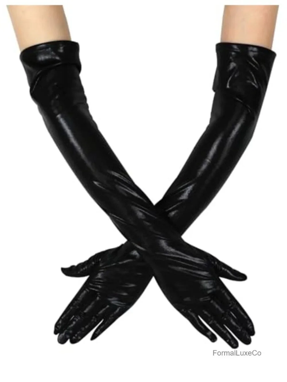 Women's Laser Satin Long Opera Gloves 1920s Costume Accessory Elegant Sparkling
